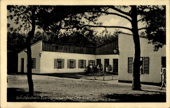 Postcard Everinghausen Sottrum Lower Saxony, party at the school camp