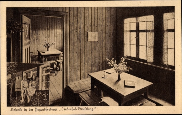 Ak Brieselang in Havelland, jeugdherberg, Lindenhof, leeshoek