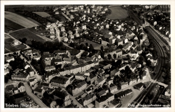 Ak Triebes in Thüringen, Fliegeraufnahme