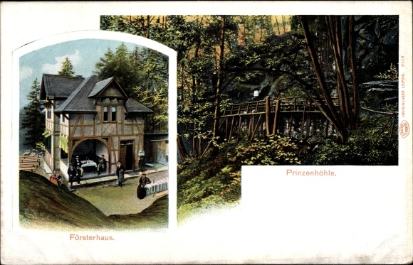 PC Hartenstein in the Erzgebirge of Saxony, forester&#39;s house, prince&#39;s cave