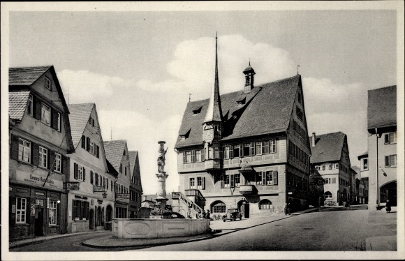 Ansichtkaart Bietigheim Bissingen an der Enz, marktplaats, nieuwe raadzaal