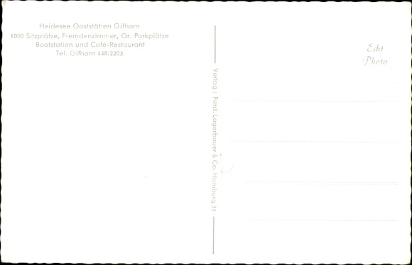 Postcard Gifhorn in Lower Saxony, Heidesee, rowing boat