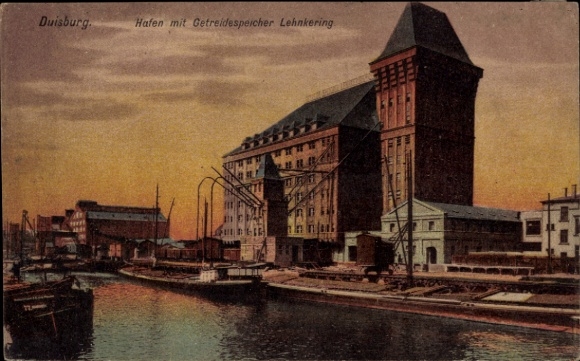 KP Duisburg w Zagłębiu Ruhry, port, silos zbożowy Lehnkering