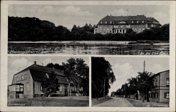 PC Hohengöhren Schönhausen on the Elbe, mansion, street view, river section