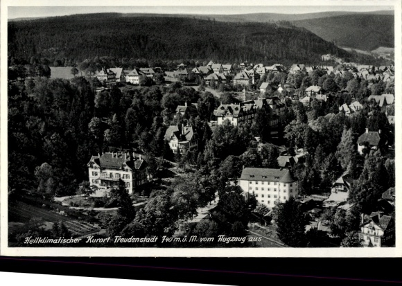 Postcard Freudenstadt in the Black Forest, aerial photograph