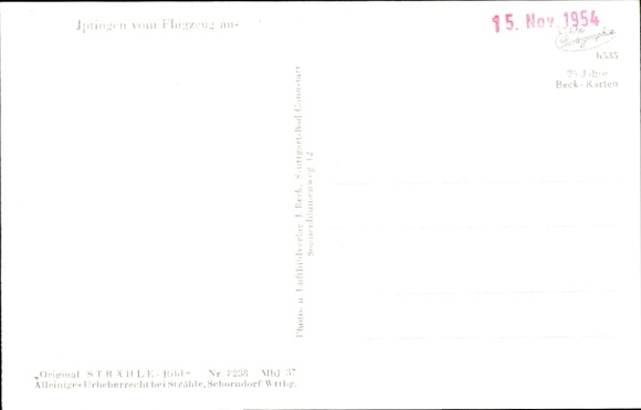 Postcard Iptingen Wiernsheim in Württemberg, aerial photograph