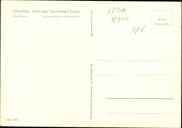 Artist PC Frank, Hans, rays of sunshine and clouds, HDK 401