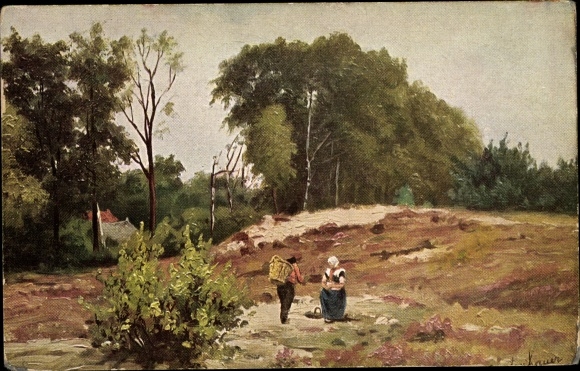 Artist PC Gerstenhauer, Johann Georg, Dutch motif, heathland landscape