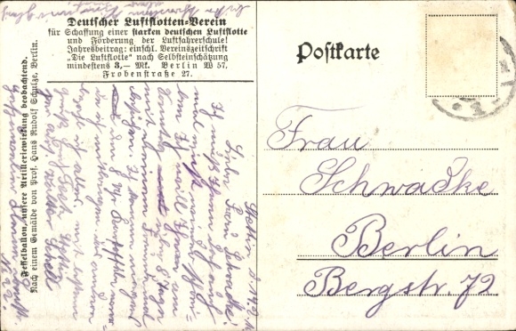 Artist Postcard Schulze, Hans Rudolf, Tethered Balloon of the German Air Fleet in World War I, Artillery