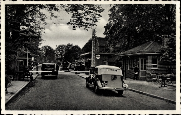 Postcard Glanerbrug Glanerbrücke Overijssel Netherlands, Restaurant Schmeing, Dutch border