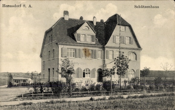 Postcard Hermsdorf in Thuringia, Schützenhaus