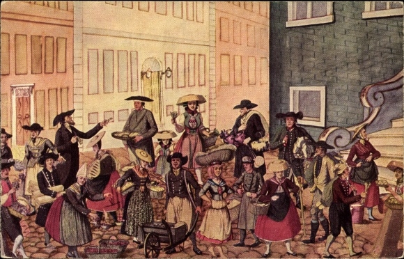 Artist PC Suhr, C, Hamburg life in the early 19th century