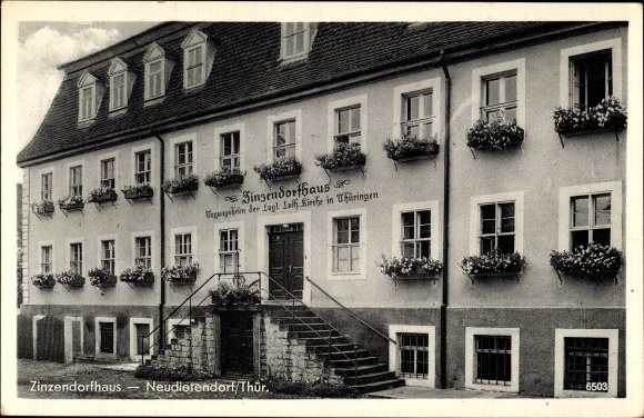 Pocztówka Neudietendorf Turyngia, Zinzendorfhaus