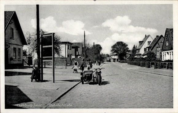 Ansichtkaart Hamburg Wandsbek Sasel, Bahnhofstrasse, motorteam