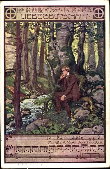 Artist song Postcard Kutzer, Ernst, Schubert songs, love message