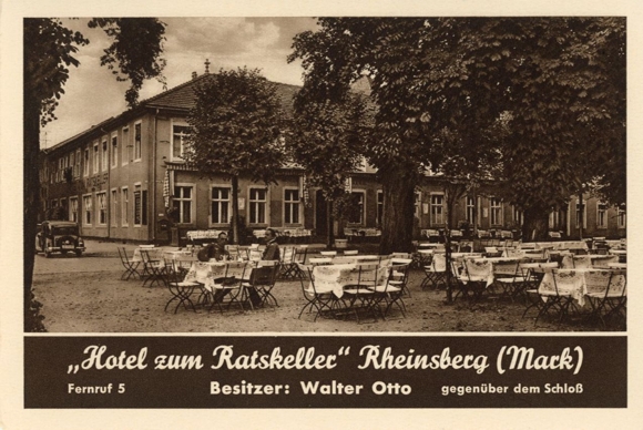 Folding ticket 3-fold Rheinsberg in der Mark, Hotel zum Ratskeller