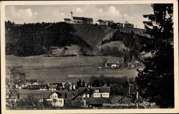Postcard Hohenpeißenberg Peißenberg Upper Bavaria, view of buildings on the mountain, rural surroundings