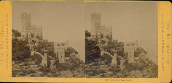 Stereo photo Niederheimbach am Rhein, Sonneck Castle, Sonneck Castle