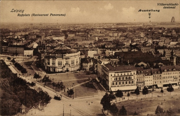 Wystawa w Lipsku, Wystawa Sasko-Turyńska 1897, Pomnik Bitwy Narodów, Roßplatz, Restauracja...