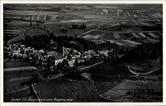 Postcard Castell Unterfranken, aerial photograph
