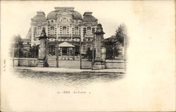 Postcard Dax Landes, Casino of architecture, fenced, beautiful garden