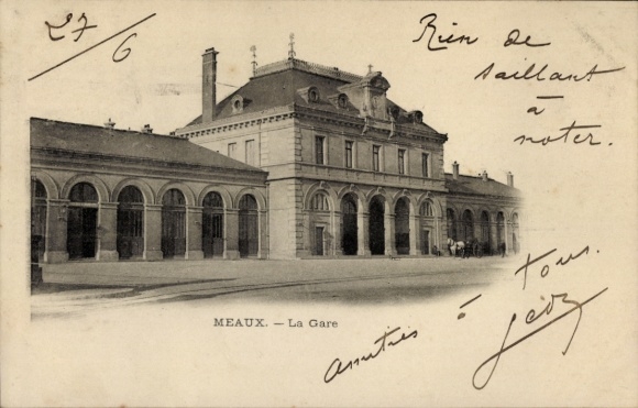Ak Meaux Seine-et-Marne, Bahnhof