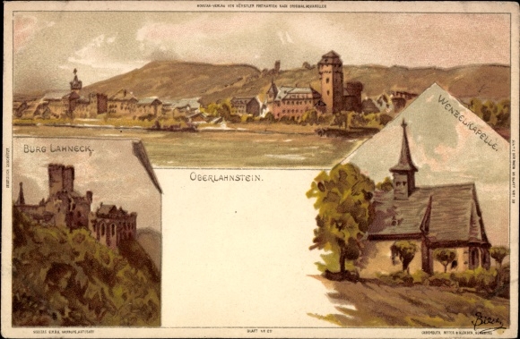 Artist Chromo-Litho Biese, C., Oberlahnstein Lahnstein am Rhein, Lahneck Castle, Wenzel Chapel, place