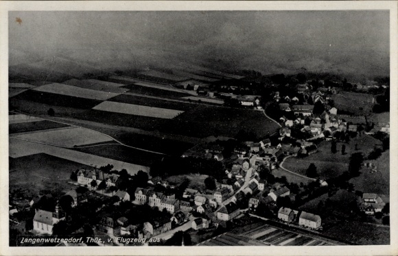Ak Langenwetzendorf in Thüringen, Luftaufnahme von Zangenwetzendorf, Thüringen