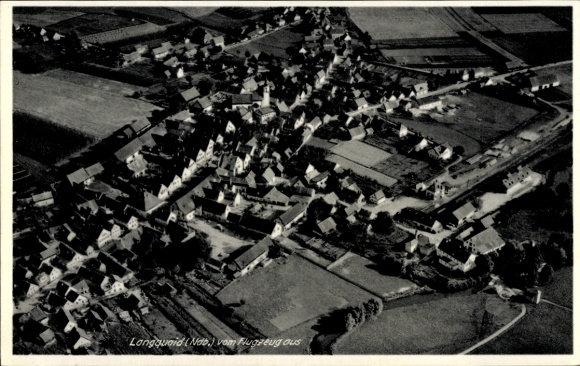 Postcard Langweid am Lech, aerial photograph
