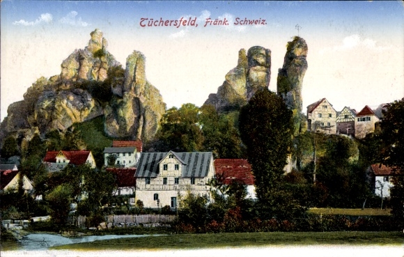 KP Tüchersfeld Pottenstein Górna Frankonia, częściowy widok, skały