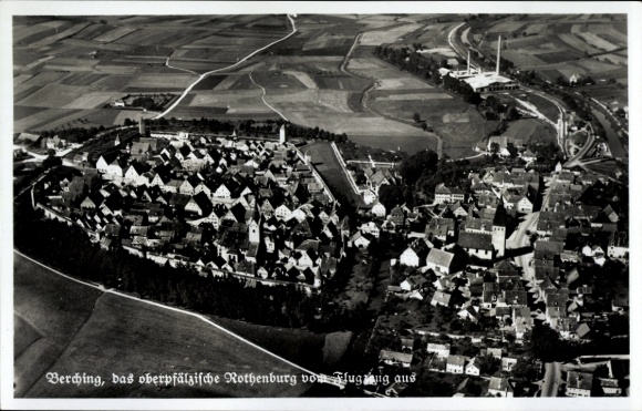 Ak Berching in der Fränkischen Alb Oberpfalz, Fliegeraufnahme