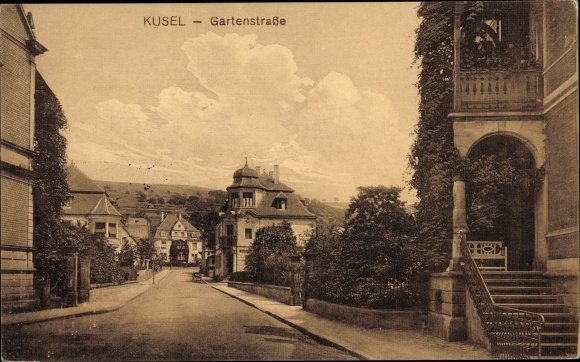 Postcard Kusel in the Palatinate, Garden Street