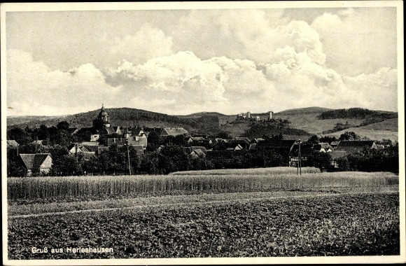 Ansichtkaart Herleshausen in Hessen, dorp, velden