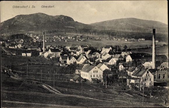 Postcard Olbersdorf in Saxony, Oberdorf, panorama