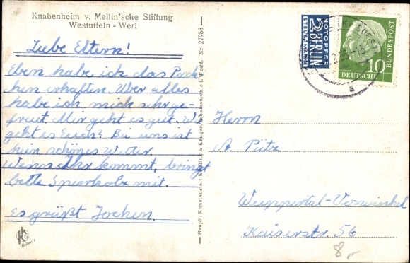Postcard Westuffeln Calden in Hesse, Knabenheim, Mellin'sche Stiftung, playground