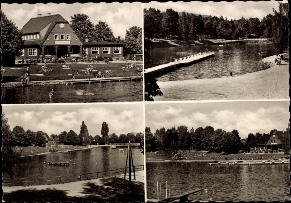 Postcard Olbersdorf in Saxony, Volksbad Olbersdorf