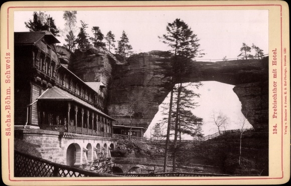 Cabinet photo Hřensko Herrskretschen Elbe region Ústí, Prebischtor, hotel