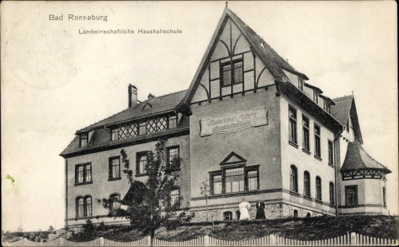 Ak Ronneburg in Thüringen, agrarische huishoudschool
