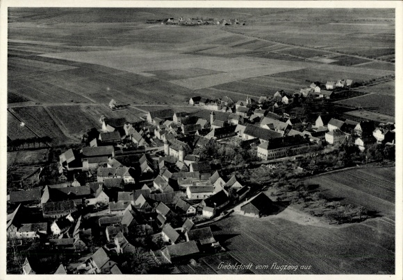 Postcard Giebelstadt in Lower Franconia, aerial photograph