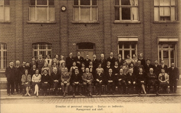 Postcard Bruxelles Brussels, Management and Personnel, Societe Anonyme Flandria, group photo