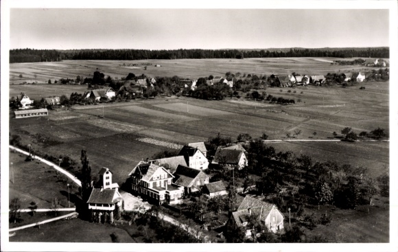 Ak Heselbronn Altensteig im Schwarzwald Württemberg, Fliegeraufnahme, Gasthof Zum Hirsch