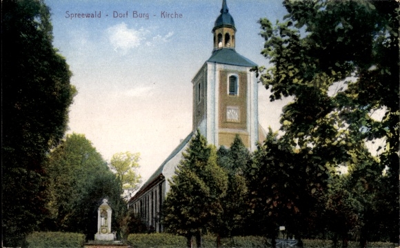 Kasteel Ak Spreewald, zicht op de kerk, 1930