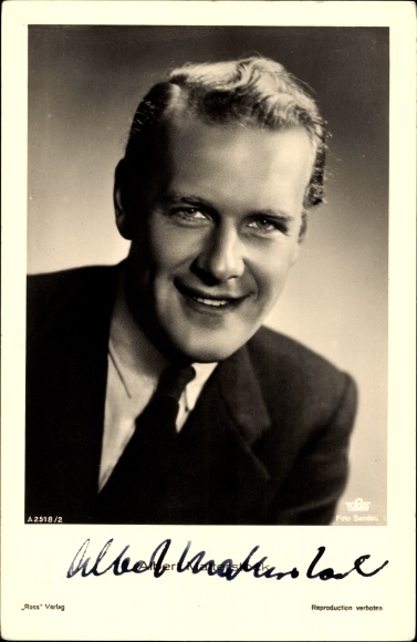Postcard actor Albert Matterstock, Ross A 2518 2, portrait, autograph