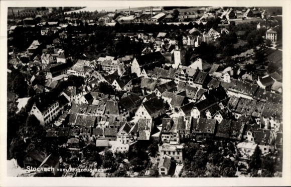 Ak Stockach in Hegau Baden, luchtfoto
