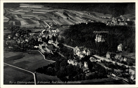 Ak Bad Soden Salmünster in het Kinzigtal Hessen, luchtfoto van het recreatiehuis St. Vinzenz