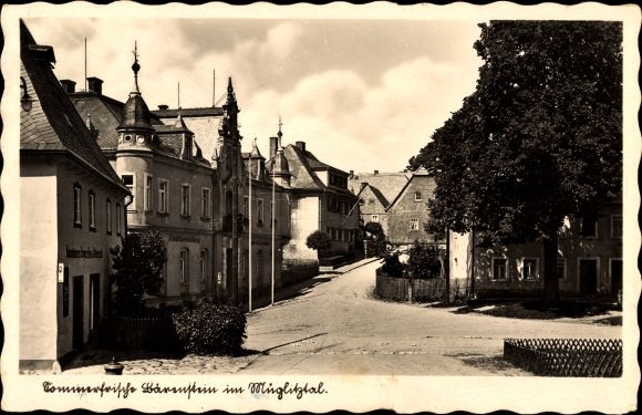 Postcard Bärenstein Altenberg in the Erzgebirge, street section