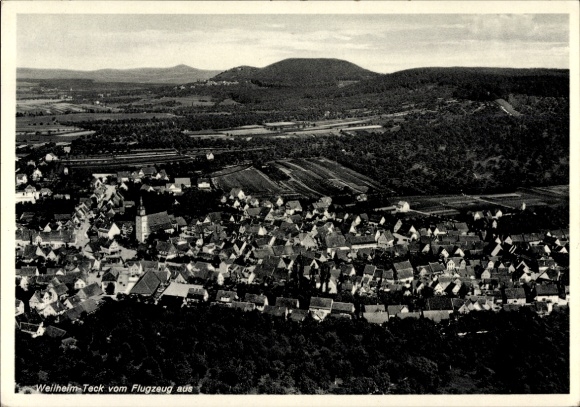 Postcard Weilheim an der Teck Swabian Alb, aerial photograph