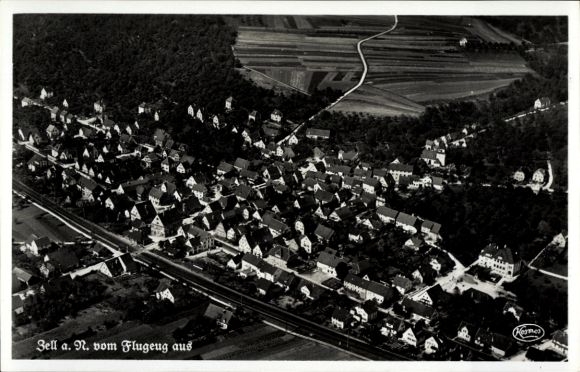 Ak Zell Esslingen am Neckar, Fliegeraufnahme