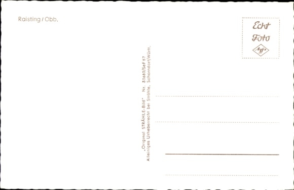 Postcard Raisting Upper Bavaria, aerial photograph
