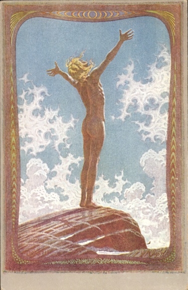 Jugendstil Künstler Ak Fidus, Lichtgebet